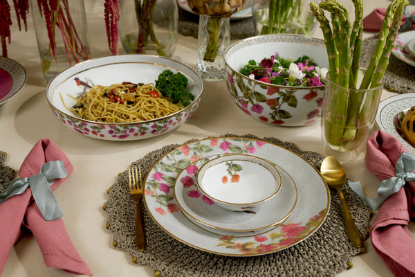 Bougainvillea Flat Large Serving Bowl