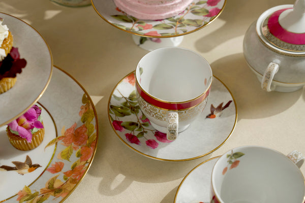Bougainvillea Round Cup & Saucer - Set of 6