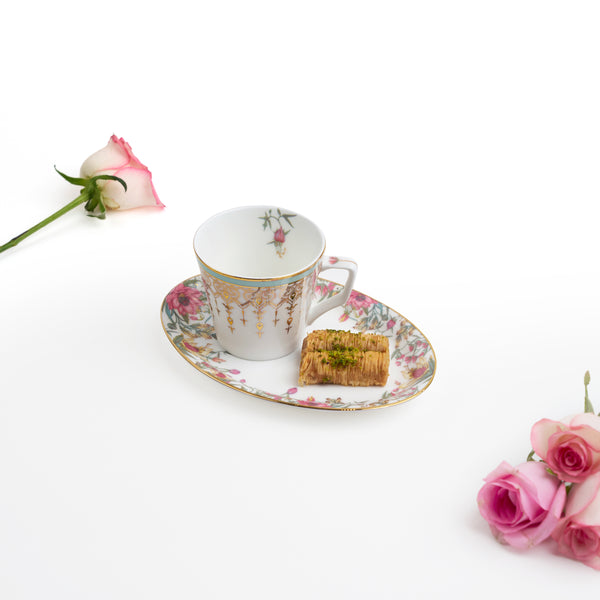 Zarah Oval Cup & Saucer - Set of 6