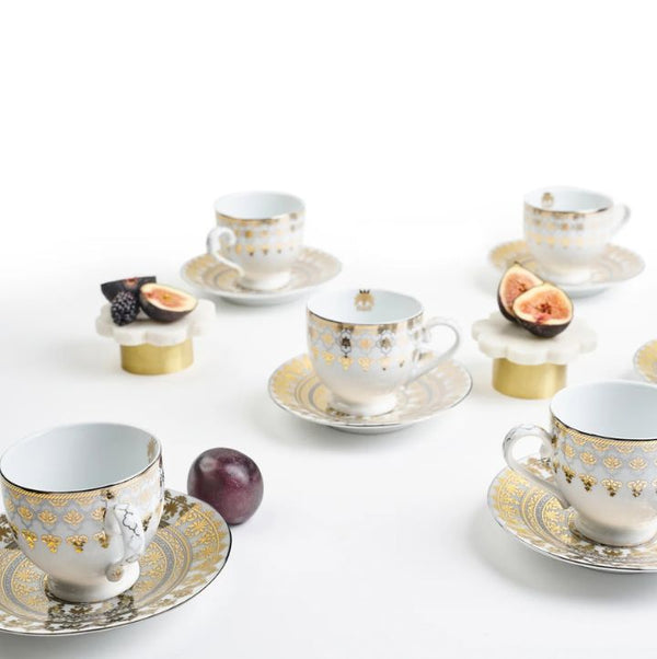 Noor Round Cup & Saucer- Set of 6