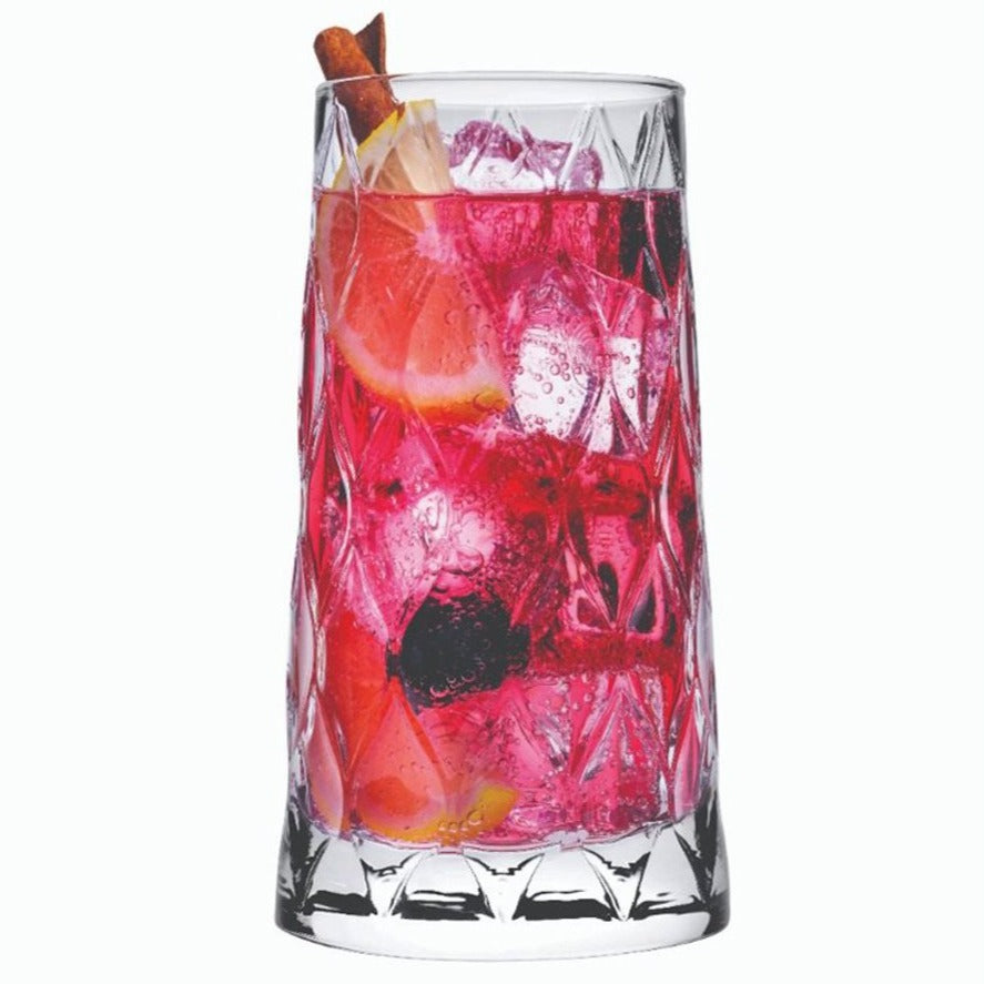Leafy Long Drink Glass 450 ml - Pack of 6