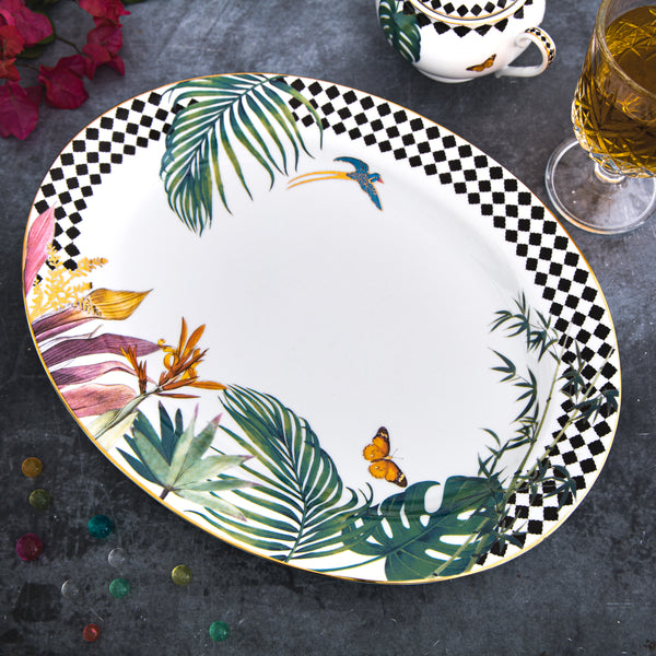 Tropical Oval Platter 14"