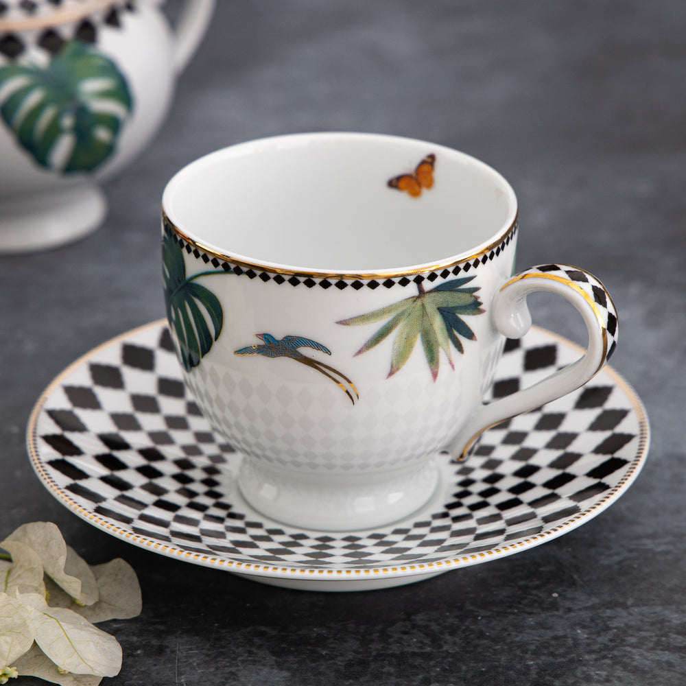 The Tropical Round Cup & Saucer - Set of 6