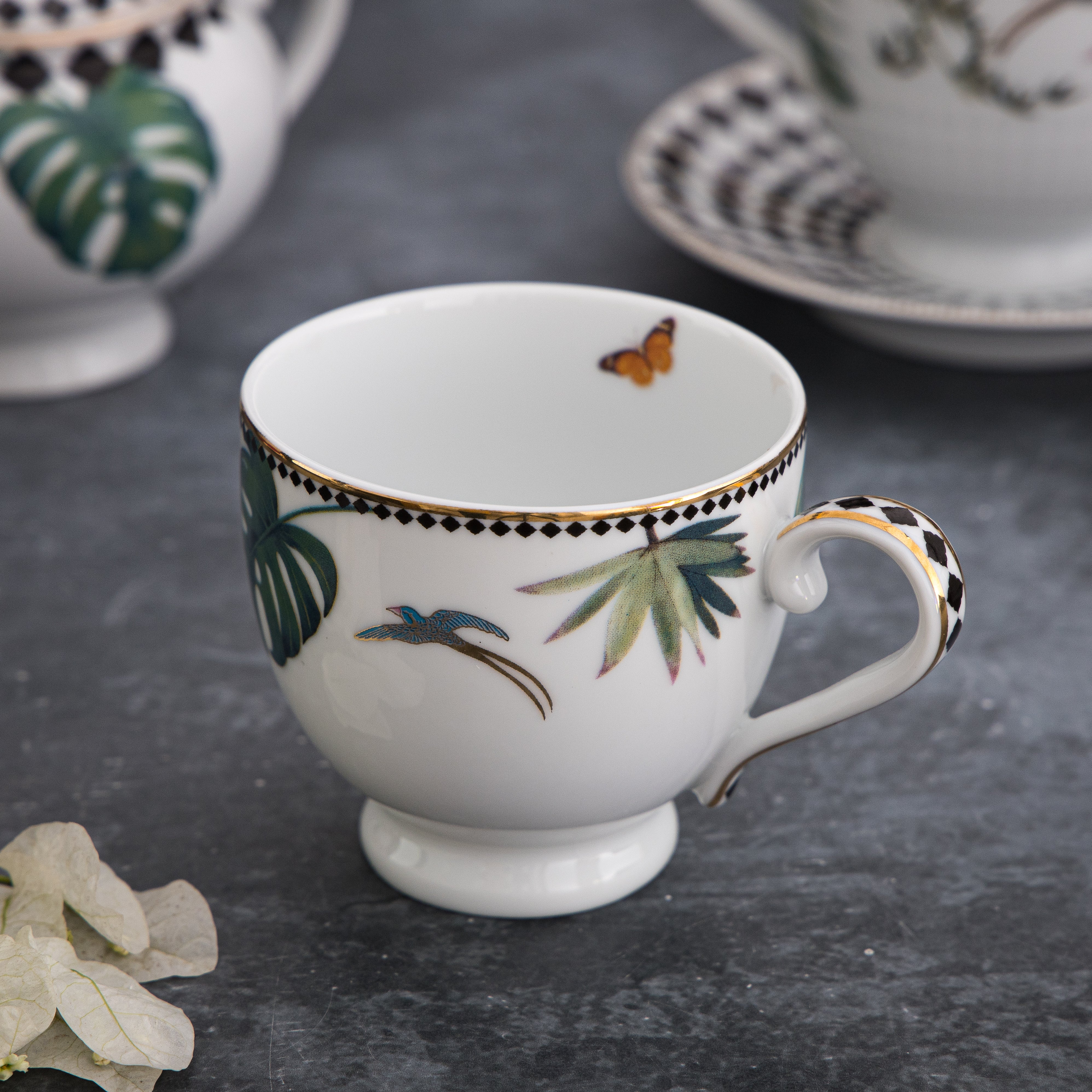 The Tropical Round Cup & Saucer - Set of 6