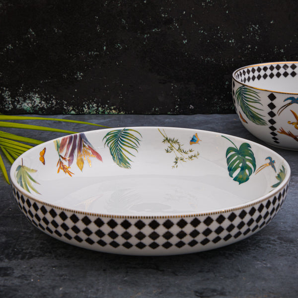 Tropical Flat Large Serving Bowl