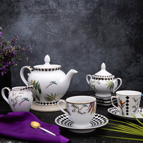 The Tropical Round Cup & Saucer - Set of 6