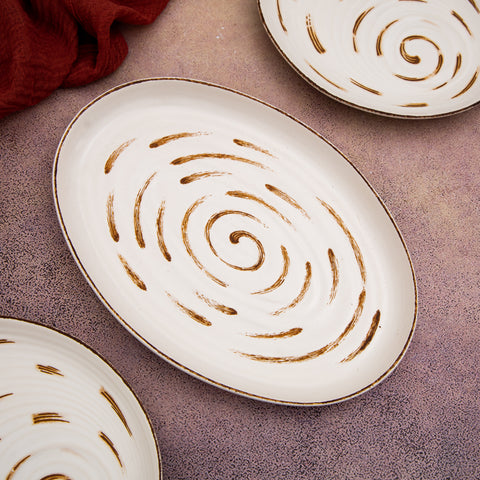 Fusion White Oval Platter 10" - Pack of 2
