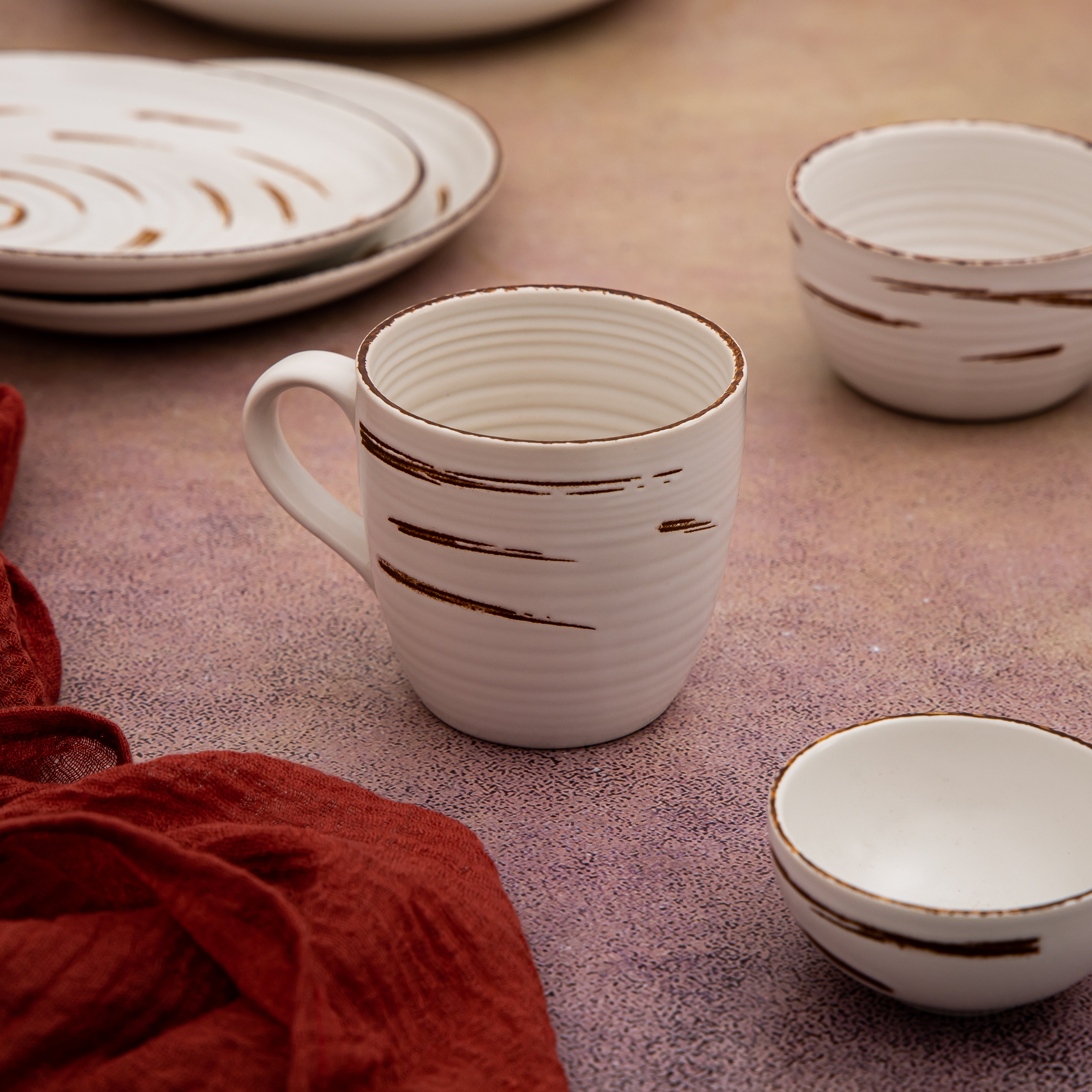 Fusion White Coffee Mug & Saucer 350 ml - Pack of 6