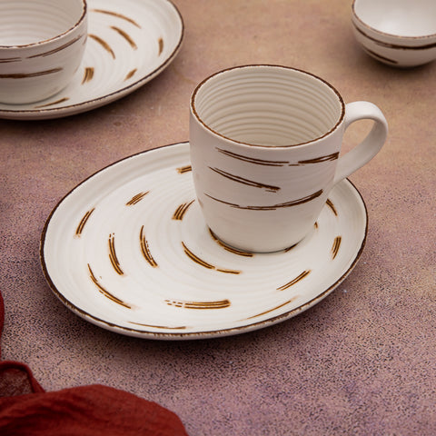 Fusion White Coffee Mug & Saucer 350 ml - Pack of 6
