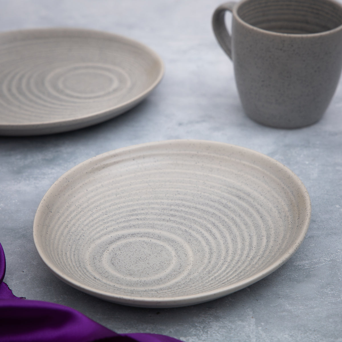 Fusion Grey Oval Saucer 8" - Pack of 6