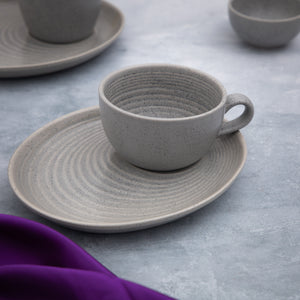 Fusion Grey Tea Cup & Saucer 250 ml - Pack of 6
