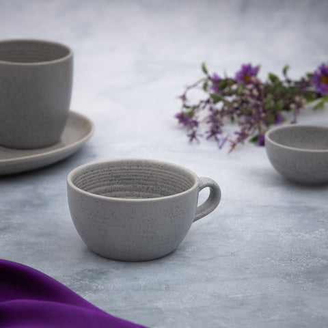 Fusion Grey Tea Cup & Saucer 250 ml - Pack of 6