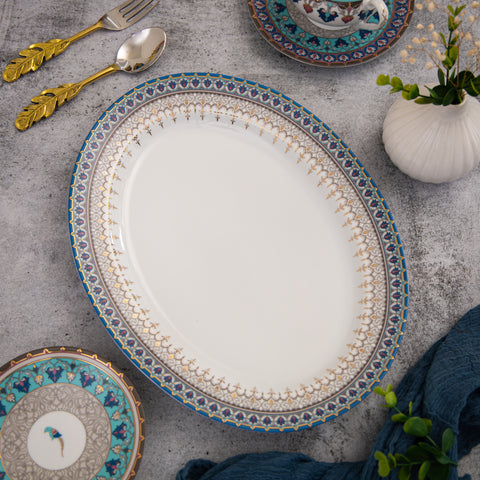 The Jamawar Oval Platter 14" - Set of 1