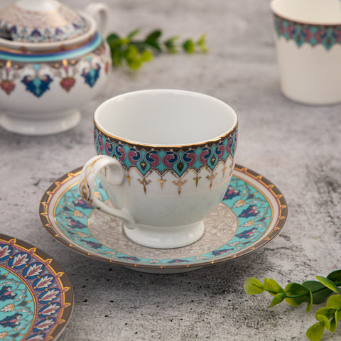 The Jamawar Round Cup & Saucer - Set of 6