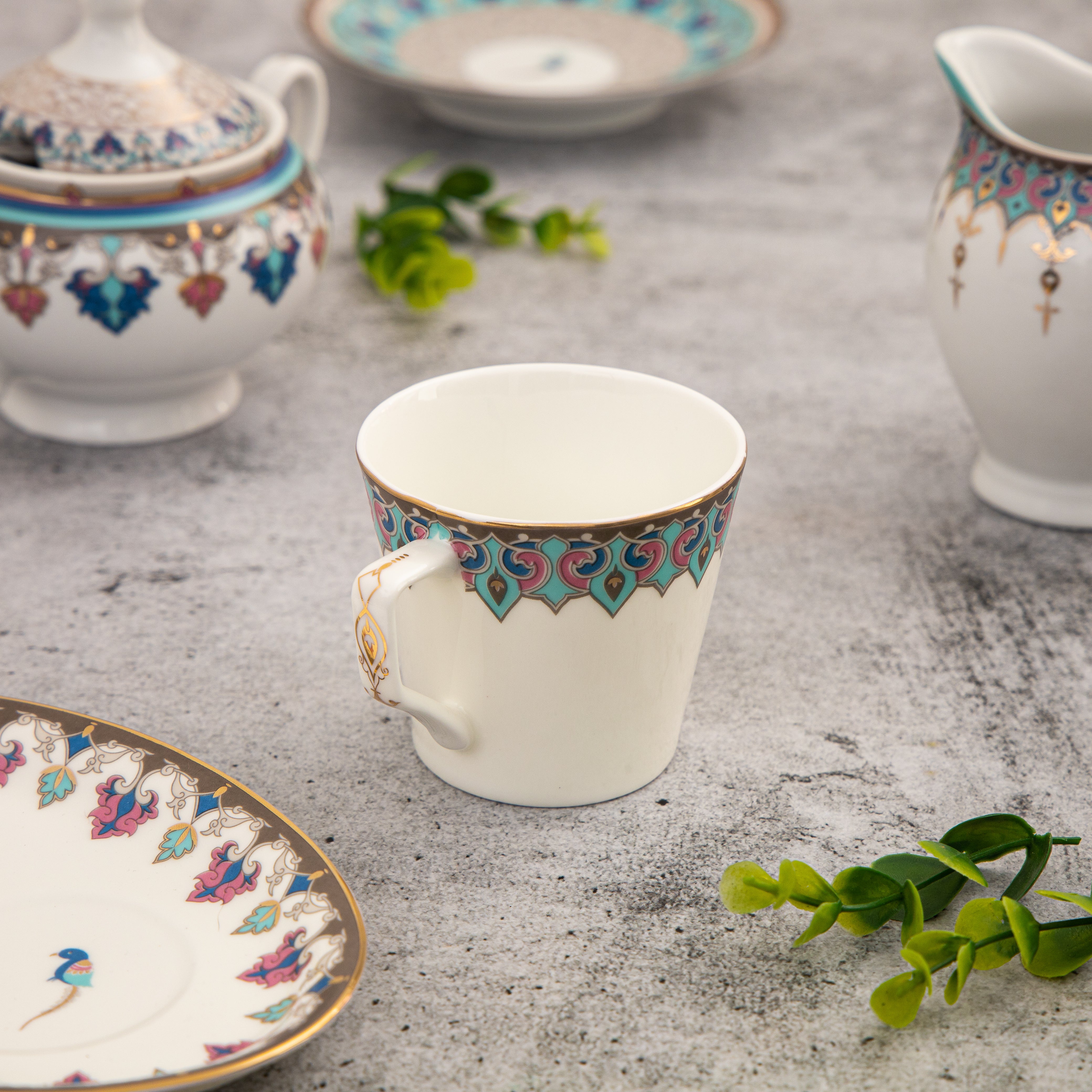 The Jamawar Oval Cup & Saucer - Set of 6