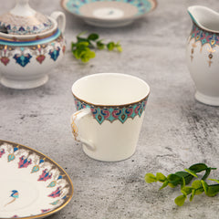 Jamawar Oval Cup & Saucer - Set of 6