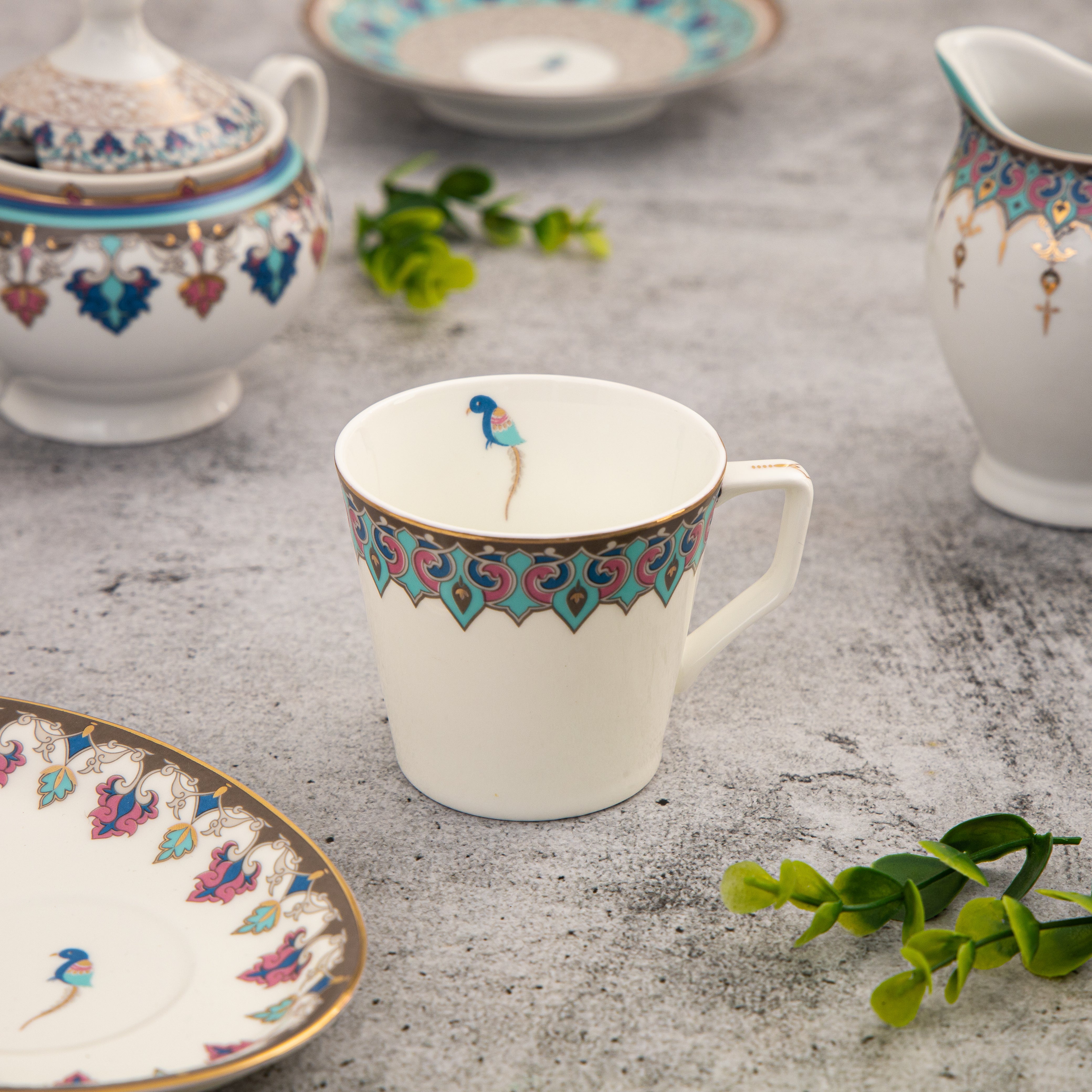 The Jamawar Oval Cup & Saucer - Set of 6