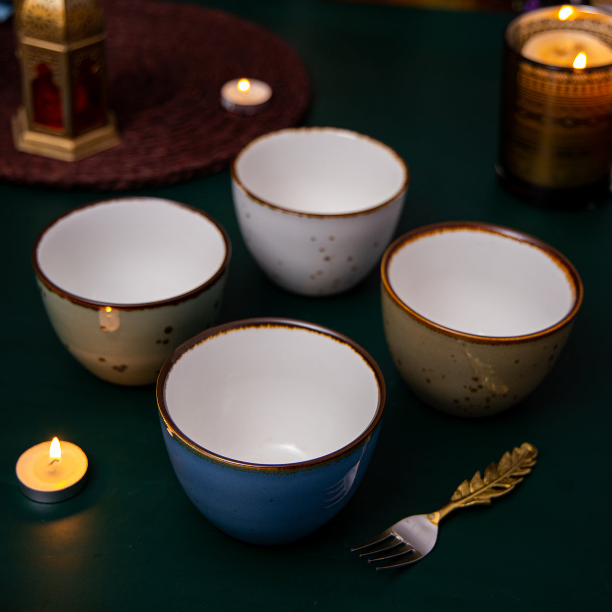 Hand Painted Snack/Nut Bowl - Set of 4