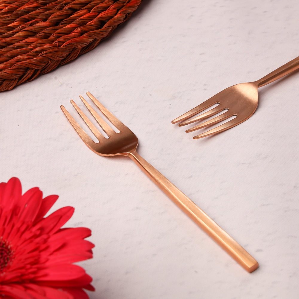The Classic Rose Gold Tea Fork - Set of 6