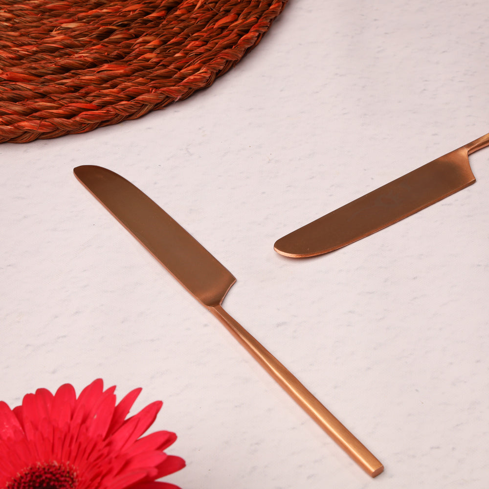 The Classic Rose Gold Dining Knife - Set of 6