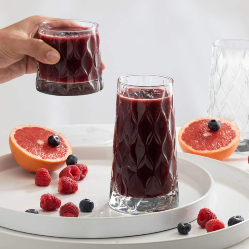 Leafy Long Drink Glass 450 ml - Pack of 6